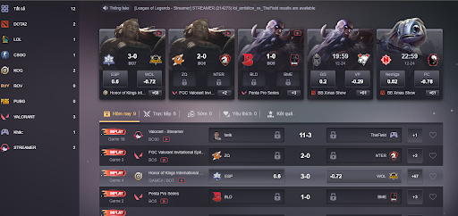 Nhà cái cung cấp nhiều tựa game esport đình đám cho người chơi cá cược